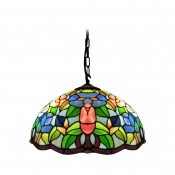 Stunning Two Lights Colorful Flowers Tiffany Glass Shade 16