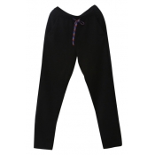 Colorful Drawstring Elastic Waist Fitted Sports Pants