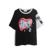 Red Lips Mouth Letter Print Trendy Tee