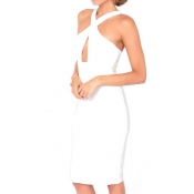Cut out Front Bodycon Dress with Zip Back