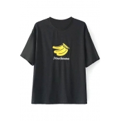 Short Sleeve Banana Embroidered T-Shirt