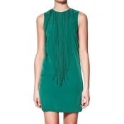 Special Tassel Front Sun Dress with Zip Back