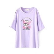 Cold Shoulder 1/2 Sleeve Pink Panther T-Shirt
