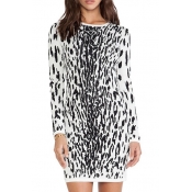 Wild Mono Leopard Pattern Print Slim Dress