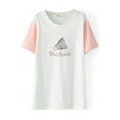 Badminton Print Pink Short Sleeve T-Shirt