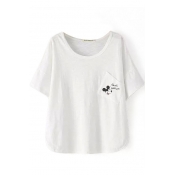 White Boxy Micky Pocket Short Sleeve T-Shirt