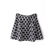 Geometric Print High Waist Full Skirt