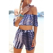 Tie Dye Off-the-Shoulder Bandeau with Shorts Co-ords