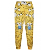 High Waist Adventure Time Print Loose Pants
