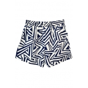 Geometry Pattern Print Concise Laid Back Shorts