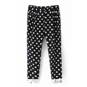 Polka Dot Zip Fly Lace Ankle Pants