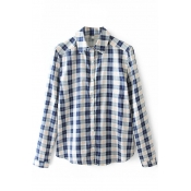 Classic Plaid Lapel Long Sleeve Single-Breasted Shirt