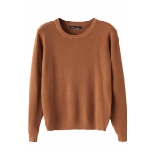 Plain Round Neck Long Sleeve Sweater