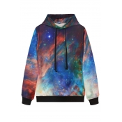 Galaxy Print Long Sleeve Hooded Sweatshirt