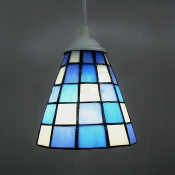 5 Inch Mini Blue Colored Downward Tiffany Hanging Pendant Lighting
