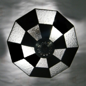 White and Black Color Block Tent Shape Mini Flush Mount Ceiling Light in Tiffany Style