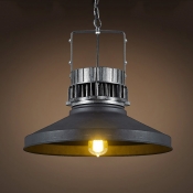 Natural Iron 1 Light Indoor LED Pendant with Metal Shade