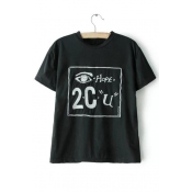 Graphic Print embroidery Round Neck T-Shirt