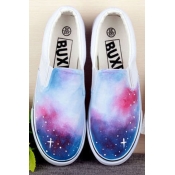 Hand-Painted Mysterious Galaxy Canvas Round Toe Sneakers For Women