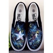 Cool Hand-Painted Galaxy Canvas Platform Sneakers For Women