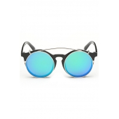 Detachable Alloy Steampunk Mirrored Round Hiking Sunglasses（Free Glasses Box）