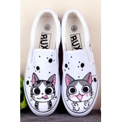 Hand-Painted Cartoon Chi's Sweet Home Canvas Round Toe Sneakers For Women