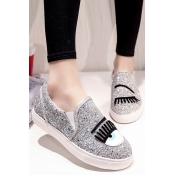 Women's Shoes Sneakers Synthetic Flat Heel Comfort Loafers With Bling Bling Sequins Embellish