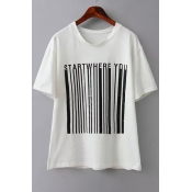 Round Neck Welded Barcode Short Sleeve Shirt &Tee