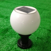 Modern Acrylic 8'' Wide Mini Solar Decorative LED Post Light in Globe Shape