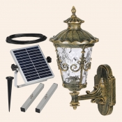 Beautiful 16 Inches High Traditional Solar LED Wall Mount with Intricate Motif