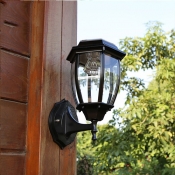 Seductive Black 11'' High Cheap Small Outdoor Solar LED Wall Light