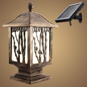 20 Inches High Super Bright Antique Bronze Solar Powered 24 LEDs Post Light