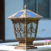 Cottage Shape Solar LED Outdoor 18'' High Post Entrance Light in Antique Bronze Finish
