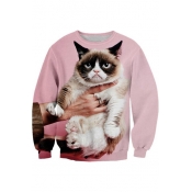 Girlfriend Lifelike 3D Print Adorable Cat Sweatshirt