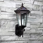 Traditional Style  17'' High 1.3 Watt Solar LED  Wall Light  in Black Finish