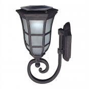 Nautical Style Antique Gun Metal Grey 14 Inches High Outdoor LED Solar Wall Lamp