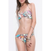 Sexy Women's Halter Print Bikini Set