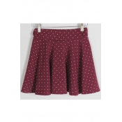 Fashion A-line Spot Print Swing Mini Skirt