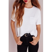 Simple Fashion Round Neck Short Sleeve Casual Tee