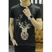 Personality Round Neck Short Sleeve Pattern Cool T-Shirt