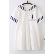 Young Style Short Sleeve Striped Casual Cute Dress