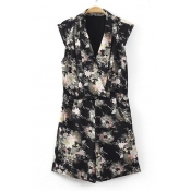 V-Neck Cap Sleeve Floral Print Chic Rompers