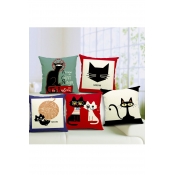 Cute Cartoon Cat Personality Heavy Pound Of Cotton And Linen Sofa Pillowslip
