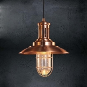 Copper/Nickel Finished 1 Light Indoor Nautical LED Pendant Light 12'' Wide