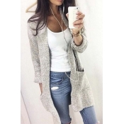 Women's Casual Loose Fit Long Sleeve Open Front Knitted Cardigan