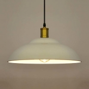 15'' White/Black Vintage 1 Light Bowl LED Pendant Lighting Fixture