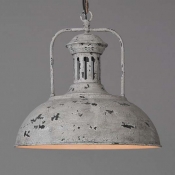 Mottled Grey Finished 1 Light Down Lighting Bowl Shape LED Pendant Lamp