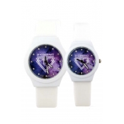 New Arrival Fashion Galaxy Print Dial Lovers Watches