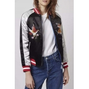 New Arrival Fashion Reversible Embroidered Animal Bomber Jacket