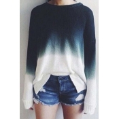 New Arrival Fashion Gradient Blue Sweater